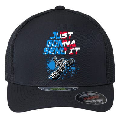 Just Gonna Send It Motocross Dirt Bike Flexfit Unipanel Trucker Cap