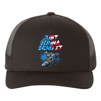 Just Gonna Send It Motocross Dirt Bike Yupoong Adult 5-Panel Trucker Hat