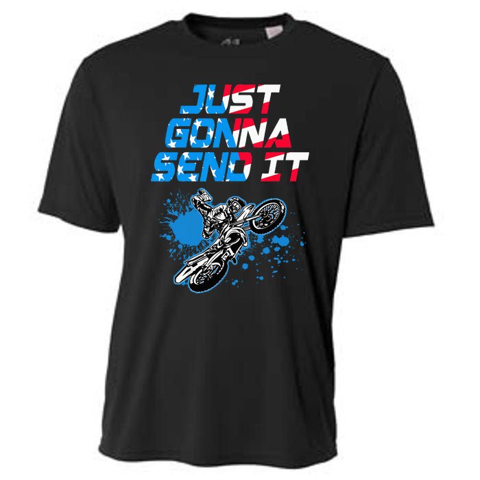 Just Gonna Send It Motocross Dirt Bike Cooling Performance Crew T-Shirt