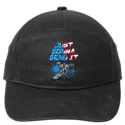 Just Gonna Send It Motocross Dirt Bike 7-Panel Snapback Hat