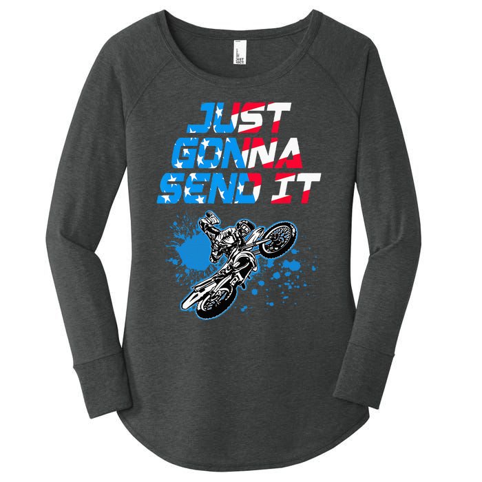 Just Gonna Send It Motocross Dirt Bike Women's Perfect Tri Tunic Long Sleeve Shirt