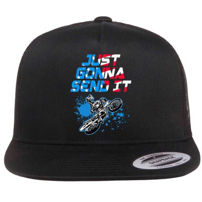 Just Gonna Send It Motocross Dirt Bike Flat Bill Trucker Hat