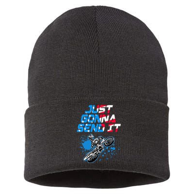 Just Gonna Send It Motocross Dirt Bike Sustainable Knit Beanie