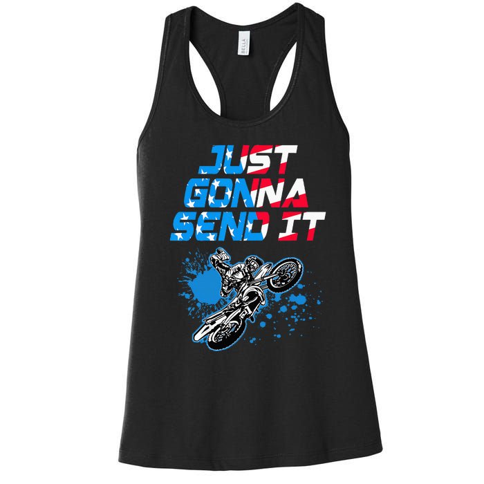 Just Gonna Send It Motocross Dirt Bike Women's Racerback Tank