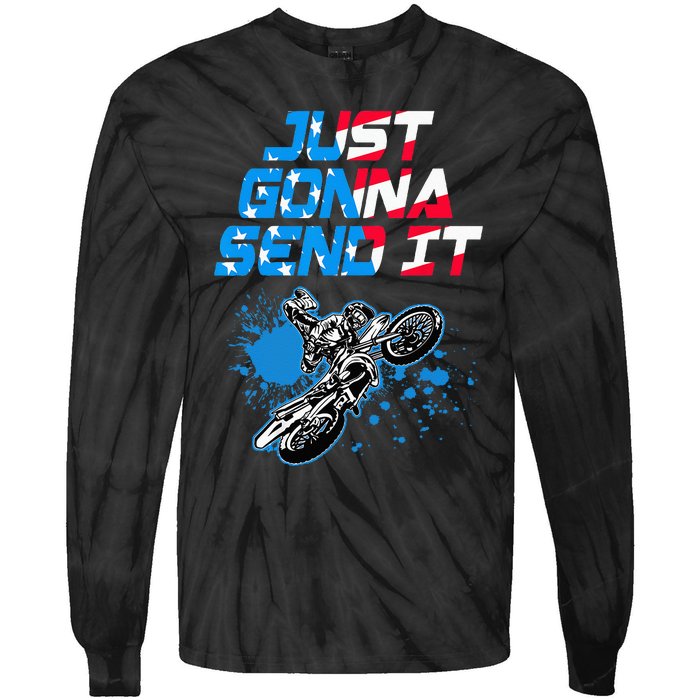 Just Gonna Send It Motocross Dirt Bike Tie-Dye Long Sleeve Shirt