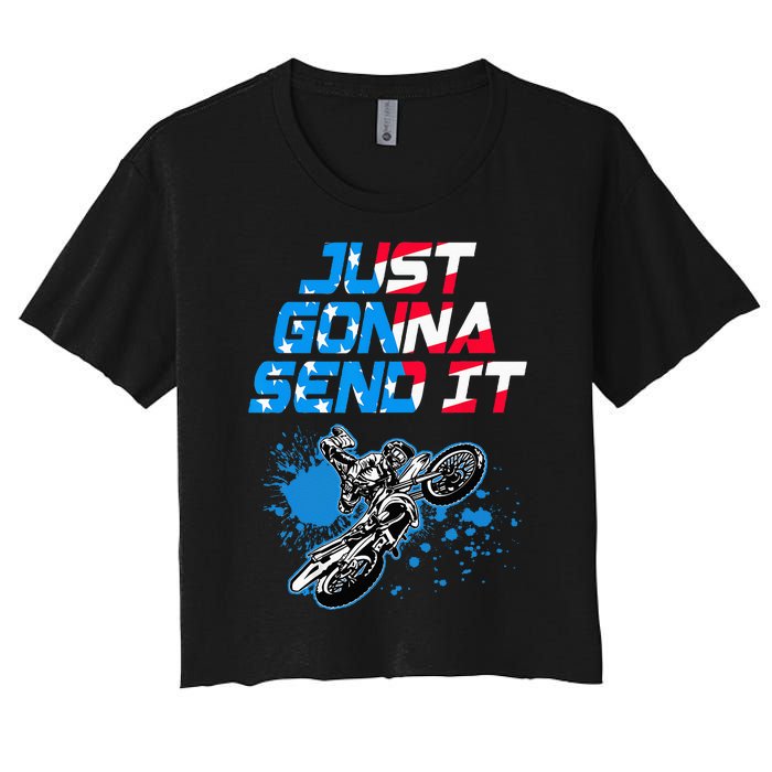 Just Gonna Send It Motocross Dirt Bike Women's Crop Top Tee