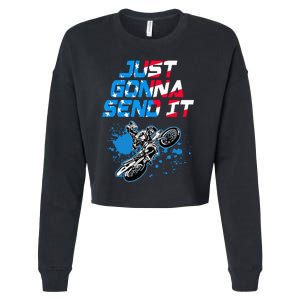 Just Gonna Send It Motocross Dirt Bike Cropped Pullover Crew