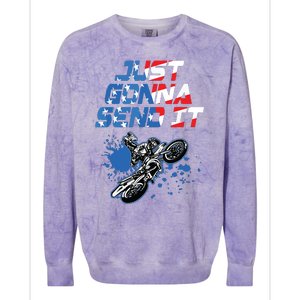 Just Gonna Send It Motocross Shirts Dirt Bike Tee Colorblast Crewneck Sweatshirt