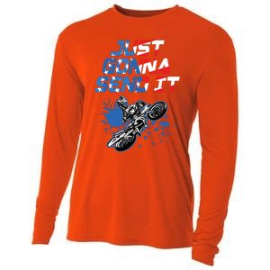 Just Gonna Send It Motocross Shirts Dirt Bike Tee Cooling Performance Long Sleeve Crew