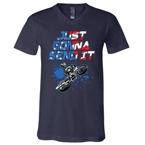 Just Gonna Send It Motocross Shirts Dirt Bike Tee V-Neck T-Shirt