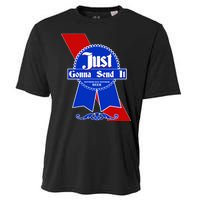 Just Gonna Send It Nother Day Nother Beer Blue Ribbon Cooling Performance Crew T-Shirt