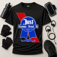 Just Gonna Send It Nother Day Nother Beer Blue Ribbon Cooling Performance Crew T-Shirt