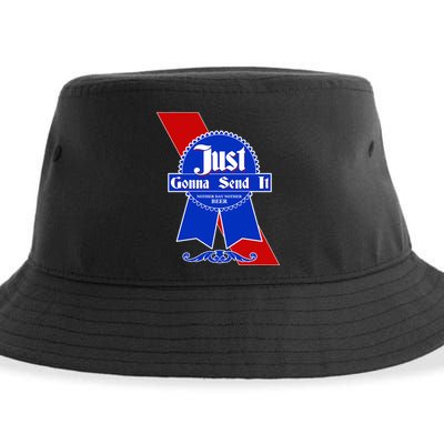 Just Gonna Send It Nother Day Nother Beer Blue Ribbon Sustainable Bucket Hat