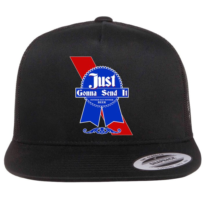 Just Gonna Send It Nother Day Nother Beer Blue Ribbon Flatbill Hat