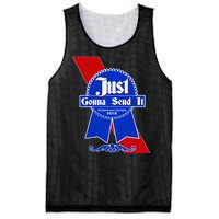 Just Gonna Send It Nother Day Nother Beer Blue Ribbon Mesh Reversible Basketball Jersey Tank