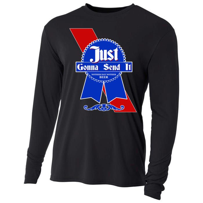 Just Gonna Send It Nother Day Nother Beer Blue Ribbon Cooling Performance Long Sleeve Crew