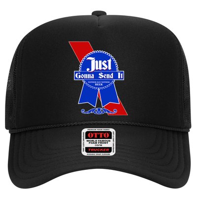 Just Gonna Send It Nother Day Nother Beer Blue Ribbon Trucker Hat