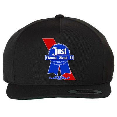 Just Gonna Send It Nother Day Nother Beer Blue Ribbon Wool Snapback Cap