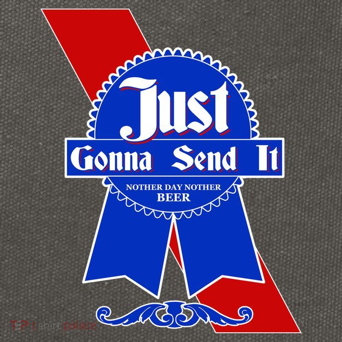 Just Gonna Send It Nother Day Nother Beer Blue Ribbon Cotton Canvas Backpack