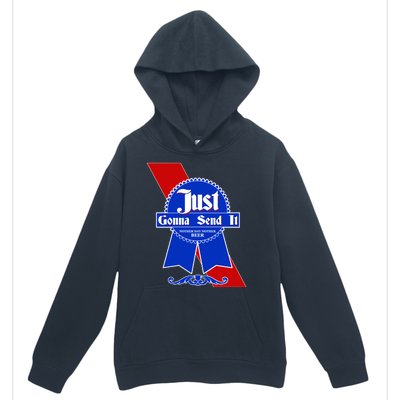 Just Gonna Send It Nother Day Nother Beer Blue Ribbon Urban Pullover Hoodie