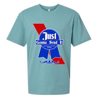 Just Gonna Send It Nother Day Nother Beer Blue Ribbon Sueded Cloud Jersey T-Shirt
