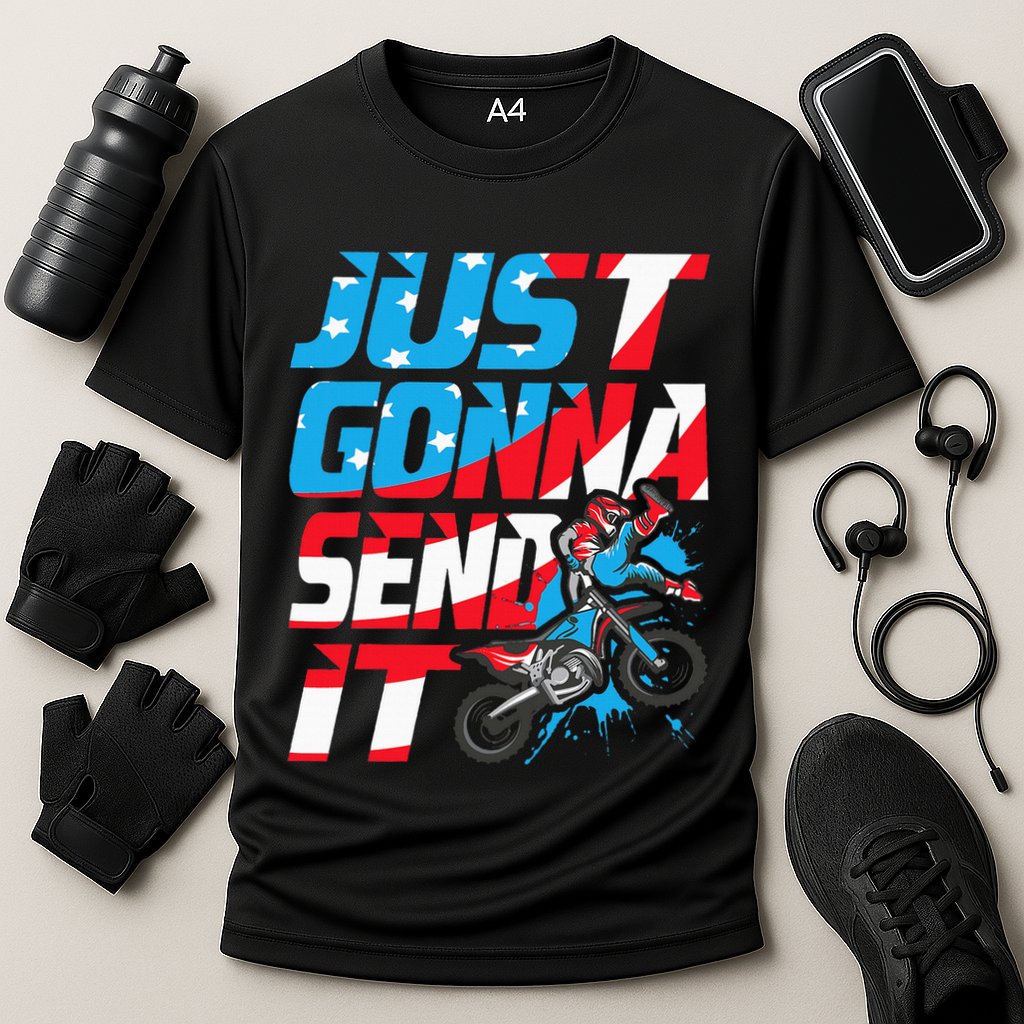Just Gonna Send It Dirt Bike Mx Biker Rider Motocross Cooling Performance Crew T-Shirt