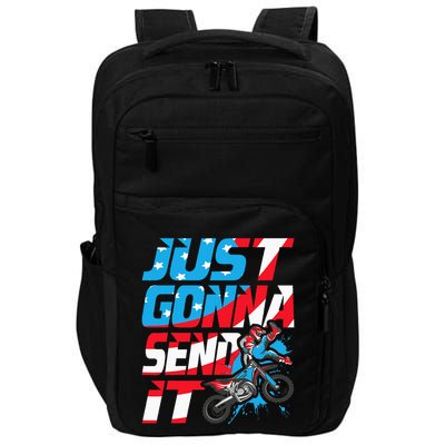 Just Gonna Send It Dirt Bike Mx Biker Rider Motocross Impact Tech Backpack