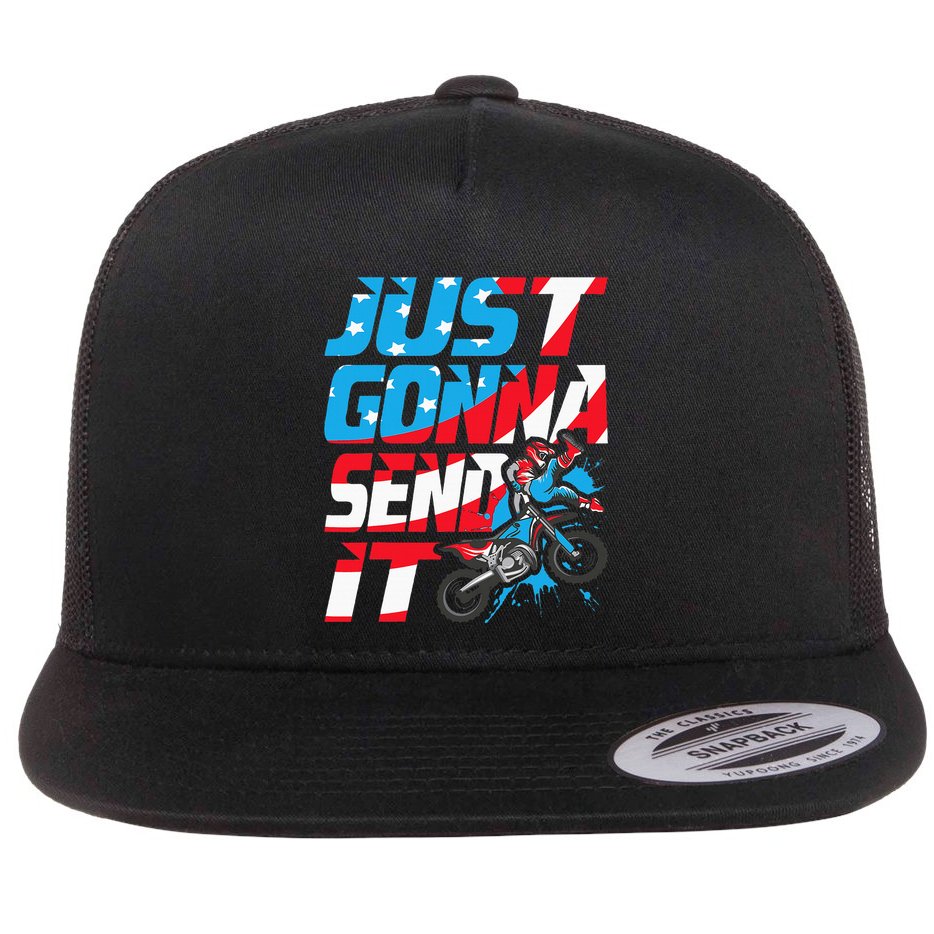 Just Gonna Send It Dirt Bike Mx Biker Rider Motocross Flat Bill Trucker Hat