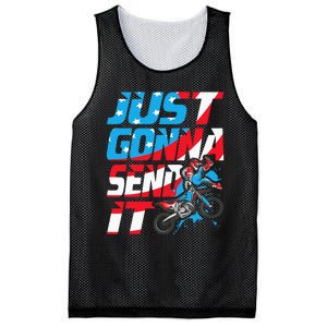 Just Gonna Send It Dirt Bike Mx Biker Rider Motocross Mesh Reversible Basketball Jersey Tank