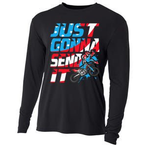 Just Gonna Send It Dirt Bike Mx Biker Rider Motocross Cooling Performance Long Sleeve Crew