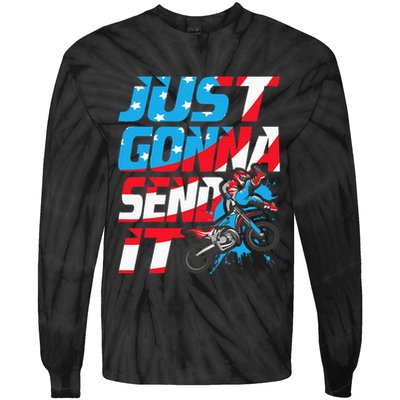 Just Gonna Send It Dirt Bike Mx Biker Rider Motocross Tie-Dye Long Sleeve Shirt