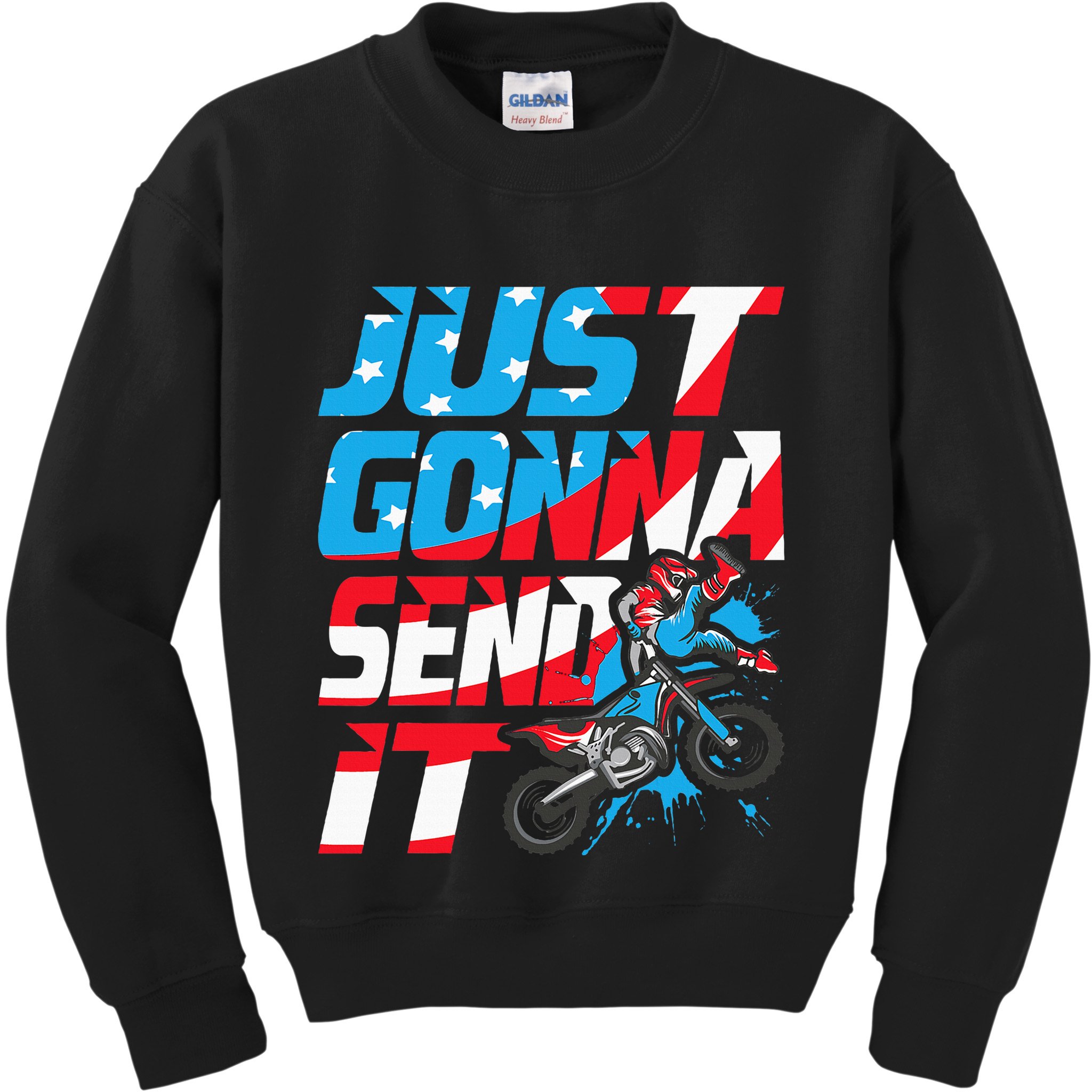 Just Gonna Send It Dirt Bike Mx Biker Rider Motocross Kids Sweatshirt
