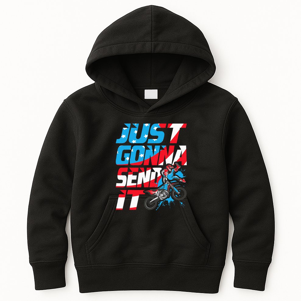 Just Gonna Send It Dirt Bike Mx Biker Rider Motocross Kids Hoodie