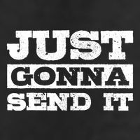 Just Gonna Send It Motocross Mountain Bike Ski Snowboard BMX 7 Panel Mesh Trucker Snapback Hat