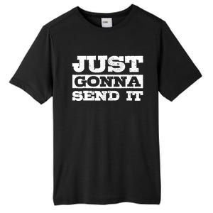 Just Gonna Send It Motocross Mountain Bike Ski Snowboard BMX Tall Fusion ChromaSoft Performance T-Shirt