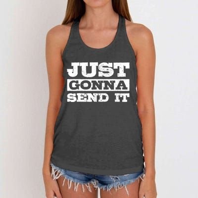 Just Gonna Send It Motocross Mountain Bike Ski Snowboard BMX Women's Knotted Racerback Tank