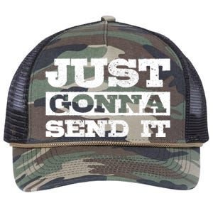 Just Gonna Send It Motocross Mountain Bike Ski Snowboard BMX Retro Rope Trucker Hat Cap