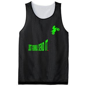 Just Gonna Send It Funny Motocross Dirt Bike Meme Biker Gift Mesh Reversible Basketball Jersey Tank