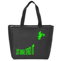 Just Gonna Send It Funny Motocross Dirt Bike Meme Biker Gift Zip Tote Bag