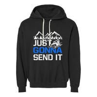 Just Gonna Send It retro Snowmobiling Motor Sled Riders Garment-Dyed Fleece Hoodie