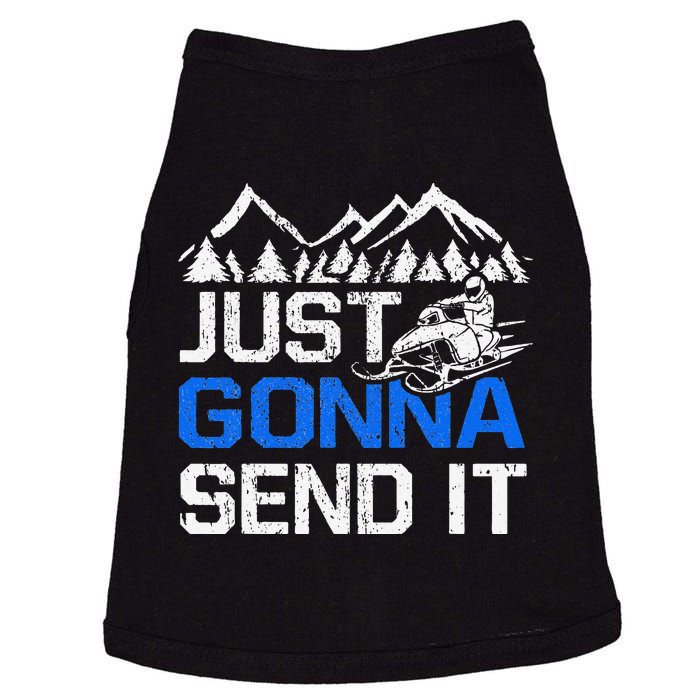 Just Gonna Send It retro Snowmobiling Motor Sled Riders Doggie Tank