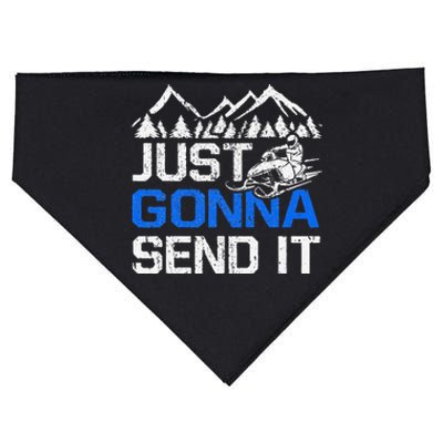 Just Gonna Send It retro Snowmobiling Motor Sled Riders USA-Made Doggie Bandana