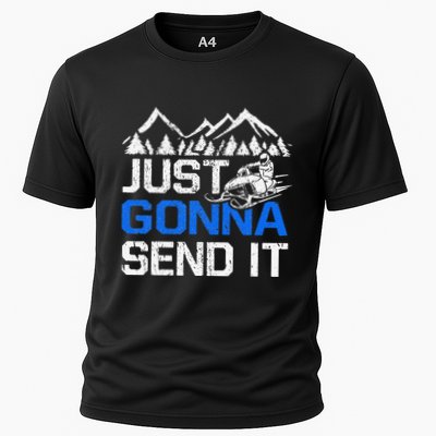 Just Gonna Send It retro Snowmobiling Motor Sled Riders Performance Shirt