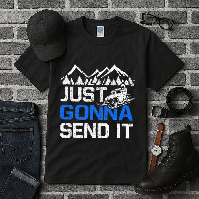 Just Gonna Send It retro Snowmobiling Motor Sled Riders Tall T-Shirt