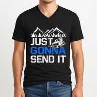 Just Gonna Send It retro Snowmobiling Motor Sled Riders V-Neck T-Shirt