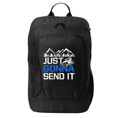Just Gonna Send It retro Snowmobiling Motor Sled Riders City Backpack