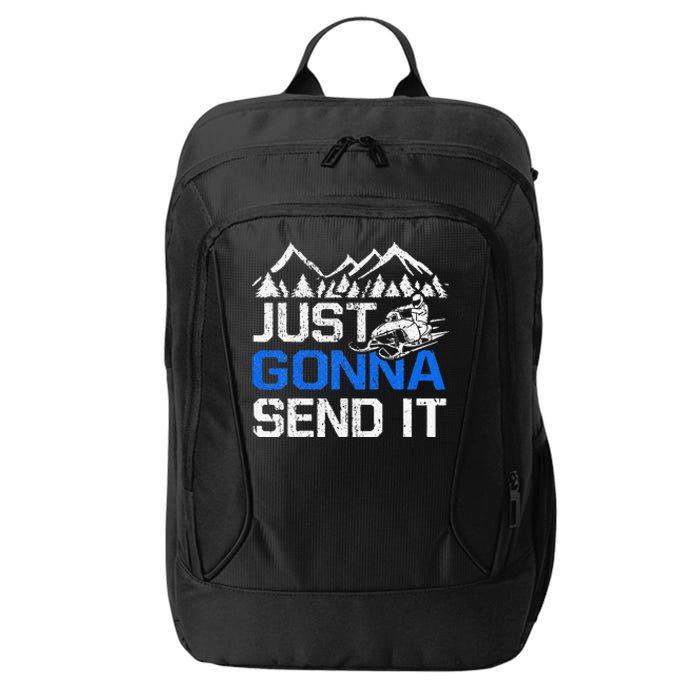 Just Gonna Send It retro Snowmobiling Motor Sled Riders City Backpack