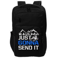 Just Gonna Send It retro Snowmobiling Motor Sled Riders Impact Tech Backpack