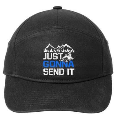 Just Gonna Send It retro Snowmobiling Motor Sled Riders 7-Panel Snapback Hat