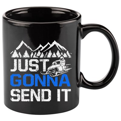 Just Gonna Send It retro Snowmobiling Motor Sled Riders 11oz C Handle Ceramic Mug